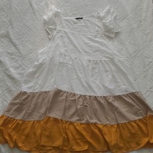 SHEIN ruffle sleeve armhole colorblind smock dress